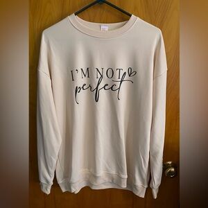 Cream Women's Sweashirt with Inspirational Print